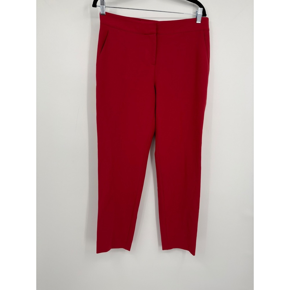St. John Red Straight Leg Dress Pants Trousers Size 4 Triacetate Blend Mens